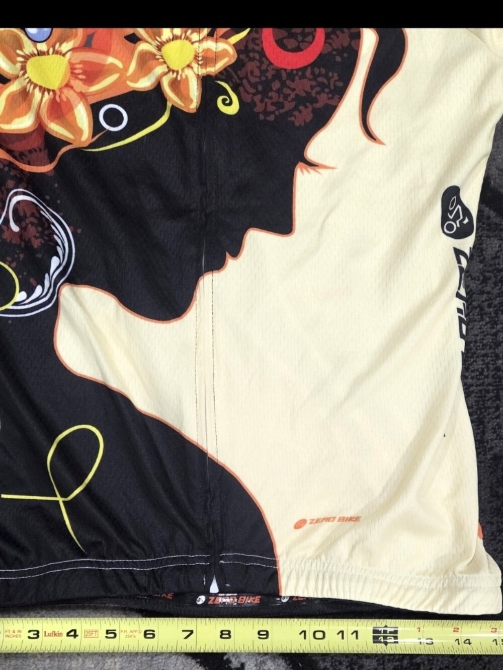 ZERO Bike Women's Floral Silhouette Cycling Jersey - Cream & Black - Picture 10 of 10